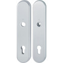 Paire de plaques longues F1 alu.argent F1 PZ 92mm HOPPE