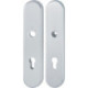 Paire de plaques longues F1 alu.couleur argent F1 PZ 72mm HOPPE