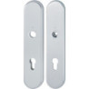 Paire de plaques longues F1 alu.couleur argent F1 PZ 72mm HOPPE