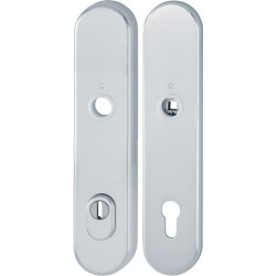 Paire de plaques longues E3332ZA/3310 F1/argenté F1 PZ 92mm HOPPE