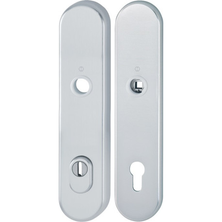 Paire de plaques longues E3332ZA/3310 F1/argenté F1 PZ 92mm HOPPE