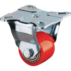 Roulette fixe 35mm 100kg PU 90 +/- 3 Shore A bille.60x60mm STA BS ROULEAUX