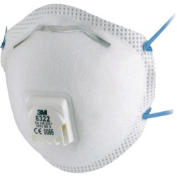 Masque de protection respiratoire 8322 FFP2/V NR D avec valve d'expiration 3M (Par 10)