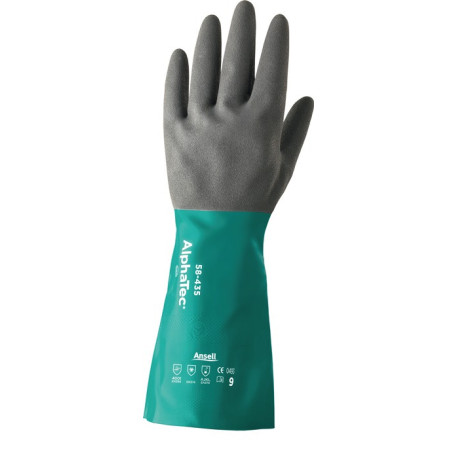 Gant chimique AlphaTec 58-435 taille 9 vert/gris EN 388,EN 374,EN 1149 cat.III (Par 12)