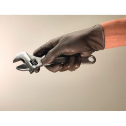 Gants jetables TouchNTuff 93-250 taille 7,5-8 nitrile anthracite 100 pcs/boîte