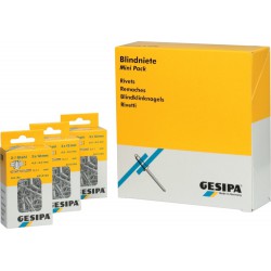 Pack rivet Alu 4x 6mm a 100 pièces Gesipa