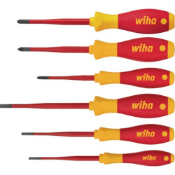 Jeu de tournevis 3201 K601 6 pces. fente/PH/+-(SL/PZD) slim fix VDE WIHA