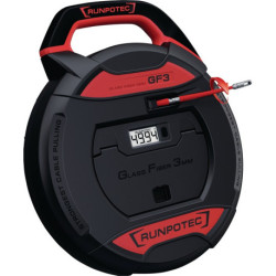 Tire-câble GF3 Bande-L.30m Courbe-R.38mm avec compteur de mètres RUNPOTEC