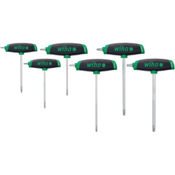 Jeu de tournevis avec poignées transversales 364DSK T10-T30 TORX® avec empreinte latérale 6 pces WIHA