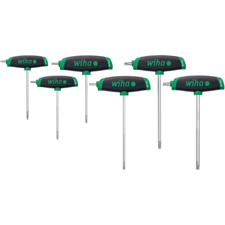 Jeu de tournevis avec poignées transversales 364DSK T10-T30 TORX® avec empreinte latérale 6 pces WIHA