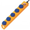 Barre multiprise x 5 avec capuchons de protection (bleu) 2m H07RN-F3G1.5 IP44