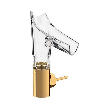 mitigeur de lavabo 140 coupe biseau aspect doré poli