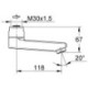 Robinet en fonte EICHELBERG 440451 117mm pour robinetterie WT, chromé