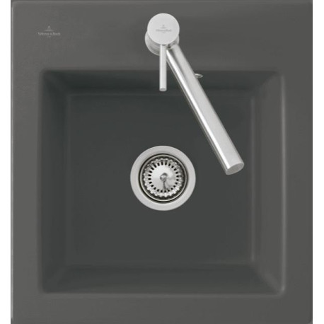 Subway 45 XS flat, Éviers à encastrement affleurant, 440 x 475 mm, Installation à fleur dans un plan de travail en pierre naturelle ou reconstituée, Évier chroméite brillant
