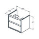 Façade de tiroir supérieur CONNECT AIR et marron mat pour WTU 600mm IDEAL STANDARD