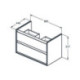 façade de tiroir inférieur CONNECT AIR blanc brillant et mat pour WTU 800mm IDEAL STANDARD