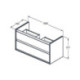 Façade tiroir supérieur CONNECT AIR blanc brillant et mat pour WTU 1000mm IDEAL STANDARD