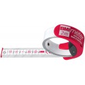 BMI 429341021 Ruban a mesurer avec frein/clip de ceinture, Rouge/blanc, 3 m x 16 mm