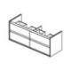 façade de tiroir supérieur CONNECT AIR 1300 mm chêne et blanc mat pour meuble double vasque IDEAL STANDARD