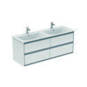 façade de tiroir inférieur CONNECT AIR 1300 mm marron mat et blanc mat pour meuble double sous-vasque IDEAL STANDARD