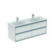 façade de tiroir inférieure CONNECT AIR 1300 mm gris clair brillant et mat pour meuble sous-vasque double IDEAL STANDARD