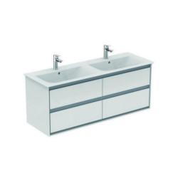 façade de tiroir inférieure CONNECT AIR 1300 mm gris clair brillant et mat pour meuble sous-vasque double IDEAL STANDARD