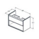 Façade de tiroir CONNECT AIR 800 mm blanc brillant et mat pour meuble sous-vasque IDEAL STANDARD