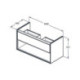 Façade de tiroir CONNECT AIR 1000 mm gris clair brillant et mat pour meuble sous-vasque IDEAL STANDARD