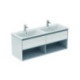 Façade de tiroir CONNECT AIR 1300 mm gris clair brillant et mat pour meuble double vasque IDEAL STANDARD