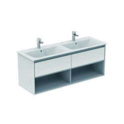 Façade de tiroir CONNECT AIR 1300 mm gris clair brillant et mat pour meuble double vasque IDEAL STANDARD