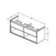 Façade de tiroir CONNECT AIR 1300mm marron mat et blanc mat pour meuble double vasque IDEAL STANDARD