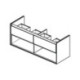 Façade de tiroir CONNECT AIR 1300mm marron mat et blanc mat pour meuble double vasque IDEAL STANDARD