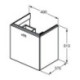 Façade intérieure coulissante CONNECT SPACE 490mm décor noyer pour meuble sous-vasque IDEAL STANDARD