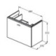 Façade intérieure coulissante CONNECT SPACE 690 mm décor noyer pour meuble sous-vasque IDEAL STANDARD