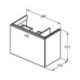 Façade intérieure coulissante CONNECT SPACE 690mm décor lisse gris moyen pour meuble sous-vasque IDEAL STANDARD
