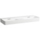 Lavabo double VAL 1200x420 mm, zone semi-humide au milieu blanc sans trou pour robinetterie, avec trop-plein LAUFEN