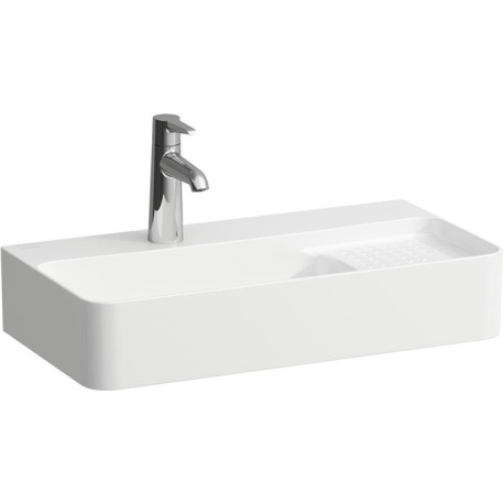 Lavabo VAL 600x310 mm, zone semi-humide à droite, blanc, 1 trou pour robinetterie, avec trop-plein LAUFEN