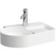 Lavabo VAL 530x400 mm, zone semi-humide à droite, blanc, 1 trou robinetterie à droite, avec trop-plein LAUFEN