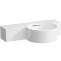 Lave-mains VAL 550x315 mm, tablette gauche blanc sans trou pour robinetterie, avec trop-plein LAUFEN