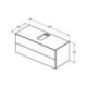 Façade supérieure coulissante ADAPTO 1200 mm laqué blanc lisse pour WTU IDEAL STANDARD