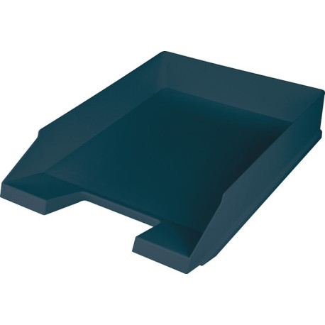 Corbeille à courrier A4-C4 Plastique blau H67xB254xT347mm avec poignée encastrée et porte-étiquette (Par 5)