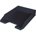 Corbeille à courrier A4-C4 Plastique noir H67xB254xT347mm poignée encastrée + porte-étiquette (Par 5)