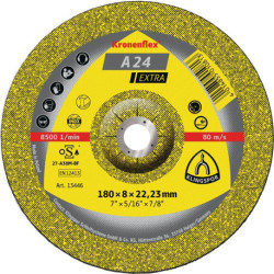 Disque à ébarber A 24 Extra D150xS6mm courbé STA perçage 22,23mm KLINGSPOR (Par 10)