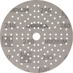 Disque abrasif IRIDIUM Grip 121L 150mm K.240 p.HO/métal/laque/cuivre. (Par 100)