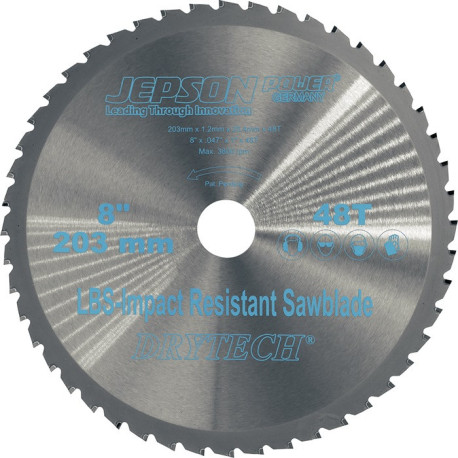 Lame de scie circulaire à métaux Drytech®HM203/48Z D.203mm B.1,2mm HM perçage D.25,4mm Z.48