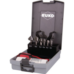Jeu d'embouts coniques/d'ébavurage 8 pcs. taille 6,3-20,5mm 90 degrés HSS RUKO