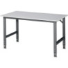 Table de travail Tom L1500xP800xH760-1080mm Plan de travail mélamine Piétement gris anthracite