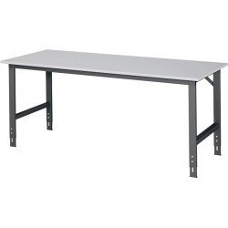 Etabli Tom B2000xP800xH760-1080mm Plan de travail mélamine Bâti gris anthracite
