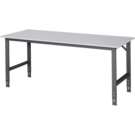 Etabli Tom B2000xP800xH760-1080mm Plan de travail mélamine Bâti gris anthracite