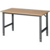 Table de travail Tom L1500xP800xH760-1080mm Plan de travail hêtre Bâti gris anthracite